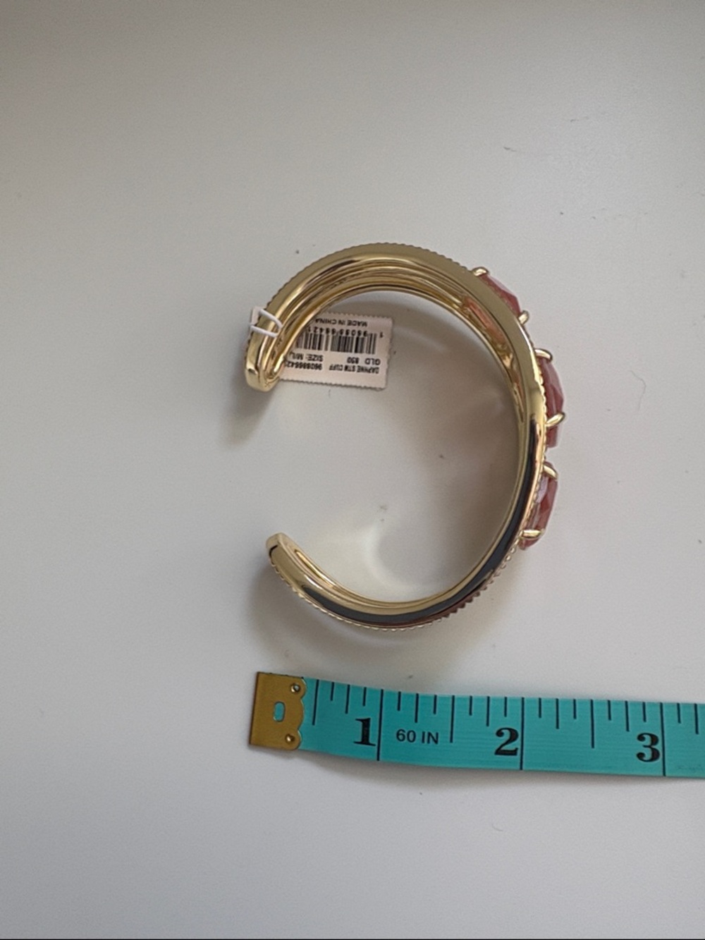 NWT [Kendra Scott] Daphne Statement Gold Cuff Bracelet, Pink Iridescent Abalone - Picture 12 of 12